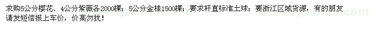 求購(gòu)櫻花、紫薇、金桂
