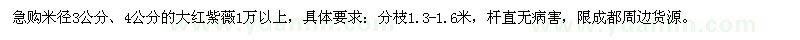 求購米徑3公分、4公分的大紅紫薇