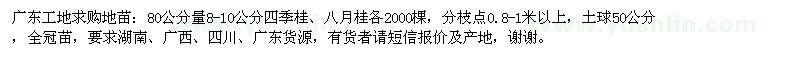 求購四季桂、八月桂各2000棵