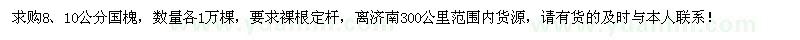 求購8、10公分國槐各1萬棵