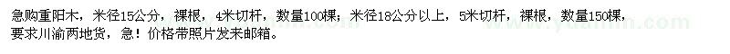 求購重陽木