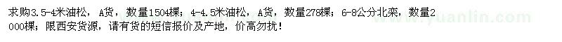 求購油松、北欒