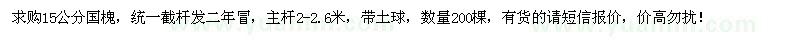 求購(gòu)15公分國(guó)槐200棵