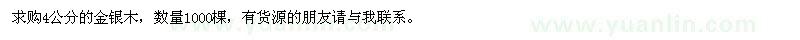 求購4公分的金銀木