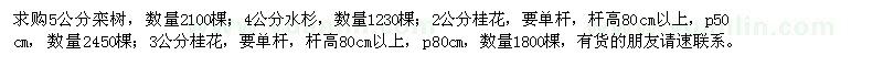 求購欒樹、水杉、桂花