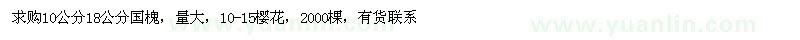 求購10公分18公分國槐，10-15櫻花