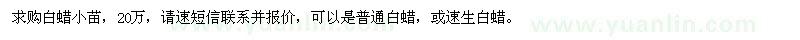 求購白蠟小苗