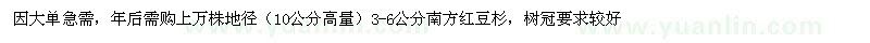 求購地徑3-6公分紅豆杉