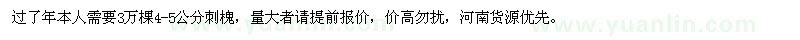 求購(gòu)4-5公分刺槐