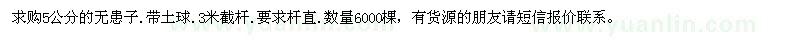 求購5公分的無患子 要求桿直.數(shù)量6000棵