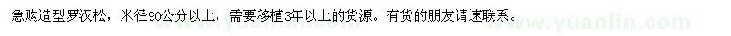 求購(gòu)急米徑90公分以上造型羅漢松