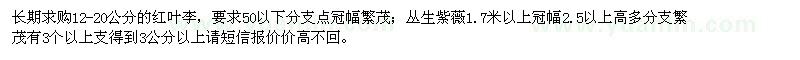 求購紅葉李、叢生紫薇 