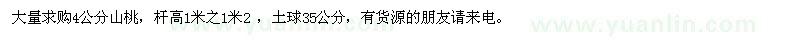 求購4公分山桃