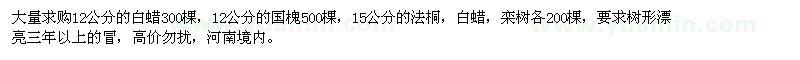 求購(gòu)12公分的白蠟 國(guó)槐