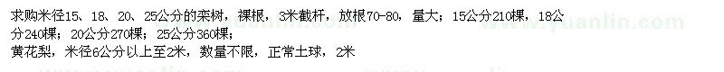求購欒樹、黃花梨