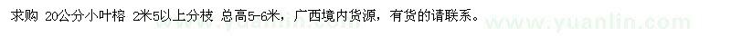 求購20公分小葉榕