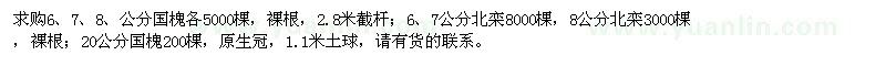 求購6、7、8公分國槐、北欒、20公分國槐