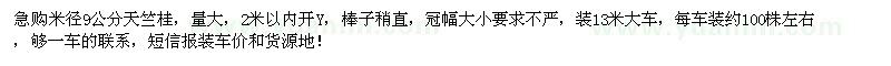 求購米徑9公分天竺桂