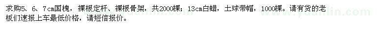 求購(gòu)5、6、7公分國(guó)槐