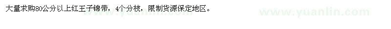 求購80公分以上紅王子錦帶