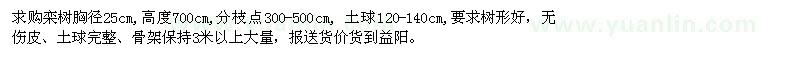 求購胸徑25公分欒樹