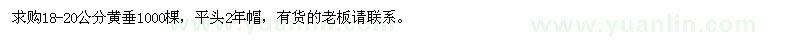 求購(gòu)18-20公分黃垂