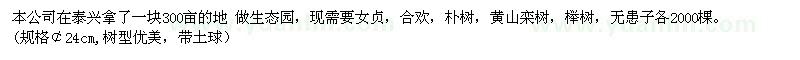 求購女貞、合歡、樸樹