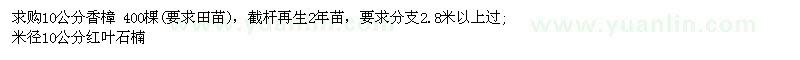 求購香樟、紅葉石楠