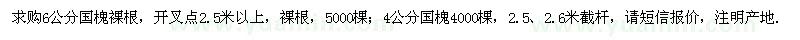 求購4、6公分國槐