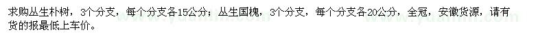 求購(gòu)叢生樸樹、叢生國(guó)槐