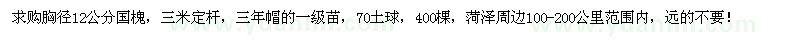 求購胸徑12公分國槐