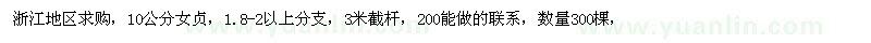 求購10公分女貞 