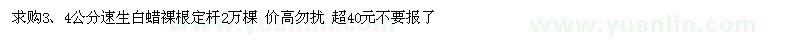 求購3、4公分速生白蠟