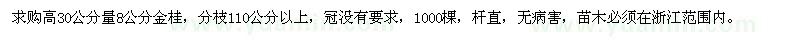 求購高30公分量8公分金桂