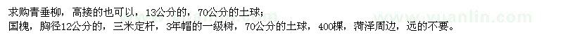 求購青垂柳、國槐