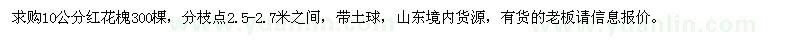 求購10公分紅花槐