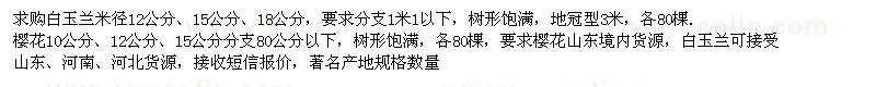 求購白玉蘭、櫻花