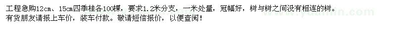 求購12、15公分四季桂
