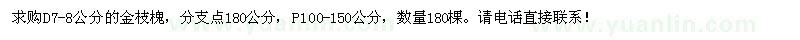 求購7-8公分金枝槐