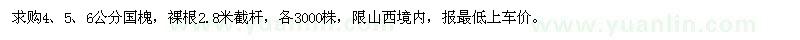 求購4、5、6公分國槐