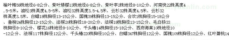 求購國槐、白蠟、榆葉梅