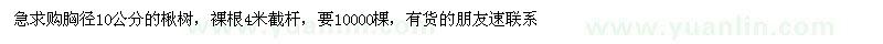 求購胸徑10公分楸樹