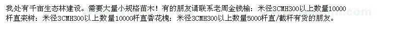 求購金錢榆、欒樹、香花槐