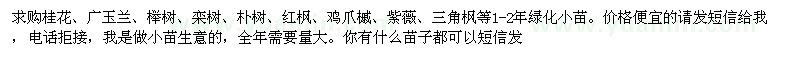 求購(gòu)桂花、廣玉蘭、櫸樹、欒樹等