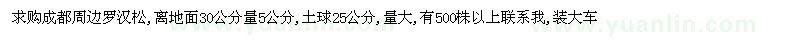 求購5公分羅漢松