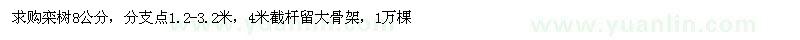 求購8公分欒樹