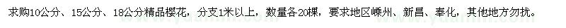 求購(gòu)10、15、18公分櫻花