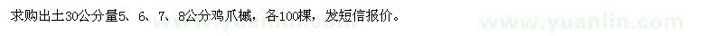 求購5、6、7、8公分雞爪槭
