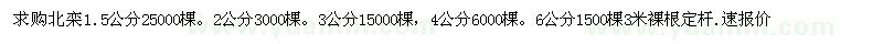求購1.5、2、3、4、6公分北欒