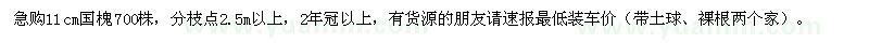 求購11公分國槐
